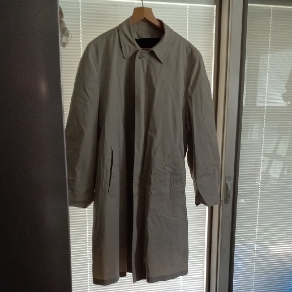 London Fog Men's Tan Trench Coat With Alpaca Lining 42 R